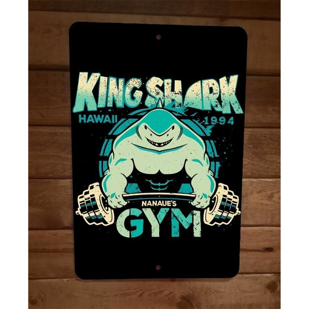 King Shark Gym 8x12 Metal Wall Sign Poster